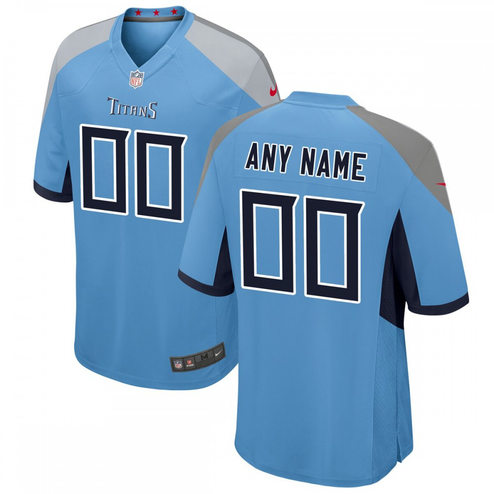 Tennessee Titans Nike Youth Alternate Custom Game Jersey - Light Blue-GridironStore